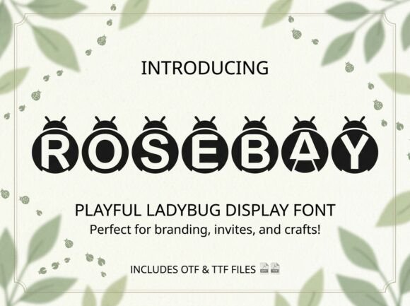 whimsical fonts for toy packaging example: Rosebay font specimen
