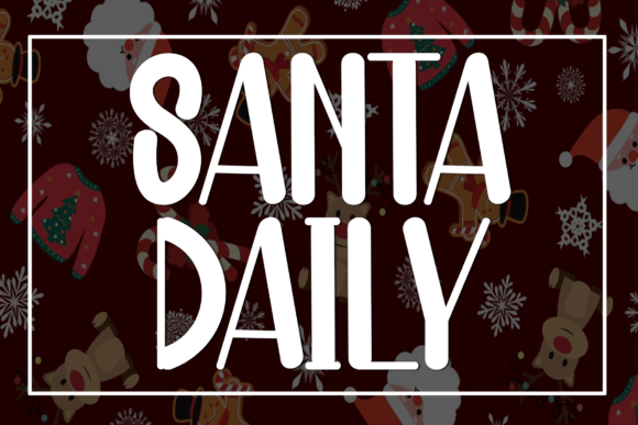 christmas script fonts example: Santa Daily font specimen