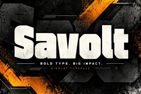 varsity fonts example: Savolt font specimen