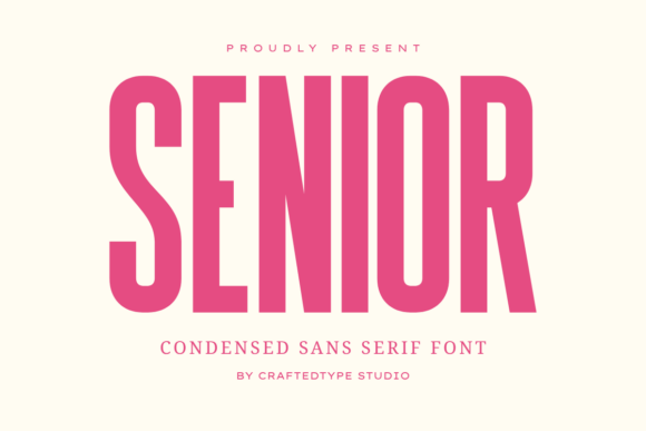 sans serif logo fonts example: Senior font specimen