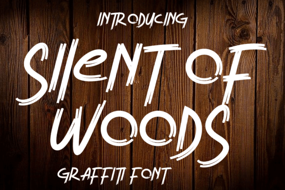 signature fonts for creator logos example: Silent of Woods font specimen