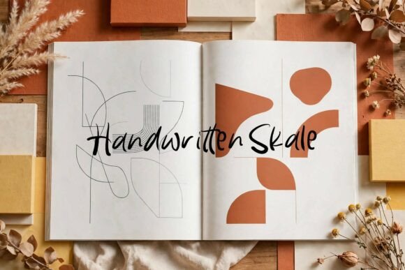 signature fonts for creator logos example: Handwritten Skale Font font specimen