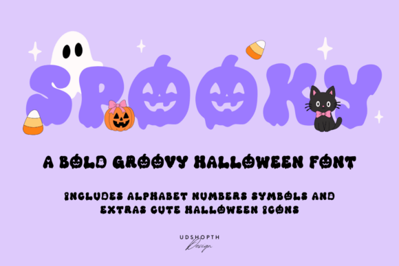 halloween party fonts example: Spooky font specimen