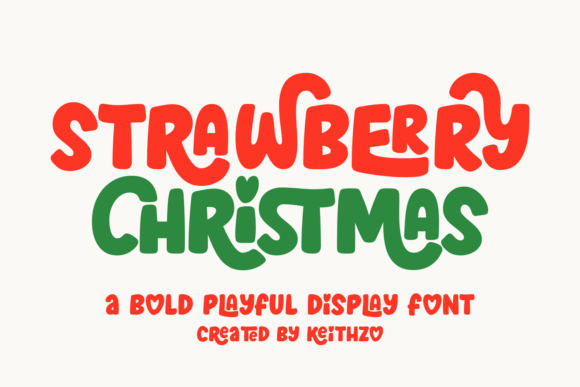 christmas script fonts example: Strawberry Christmas font specimen