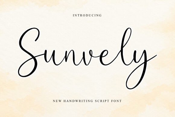 signature fonts for creator logos example: Sunvely font specimen