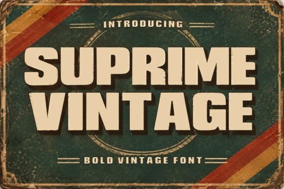 varsity fonts example: Suprime Vintage font specimen