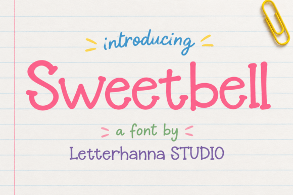 whimsical fonts for toy packaging example: Sweetbell font specimen