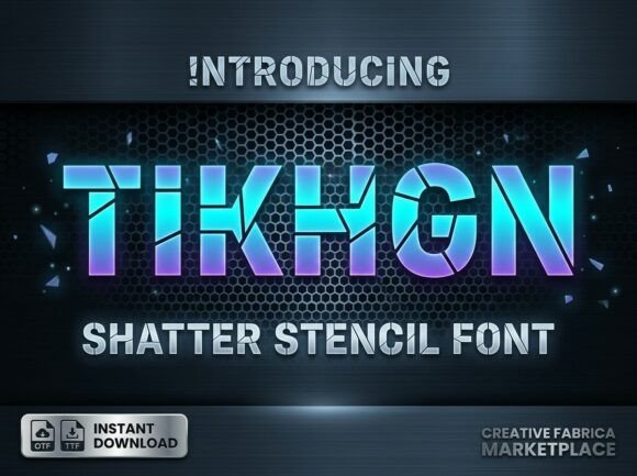 varsity fonts example: Tikhon font specimen