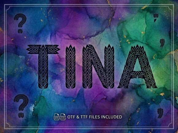 cozy autumn fonts example: Tina font specimen