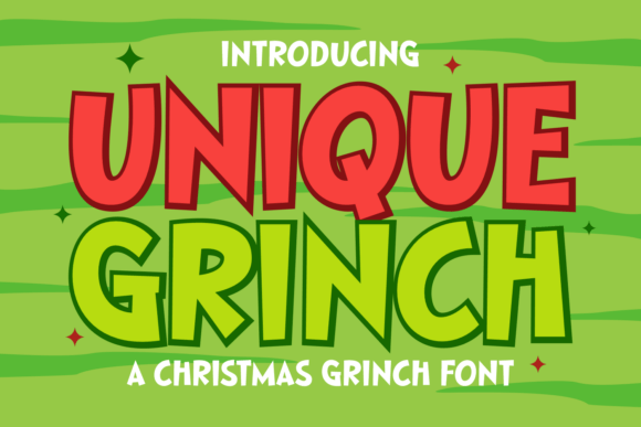 bold christmas fonts example: Unique Grinch font specimen