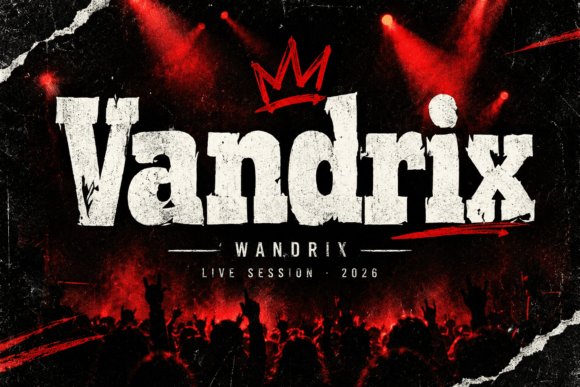 bold display fonts example: Vandrix font specimen
