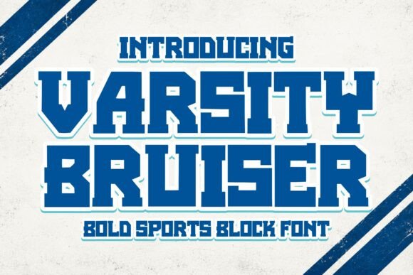 varsity fonts example: Varsity Bruiser font specimen
