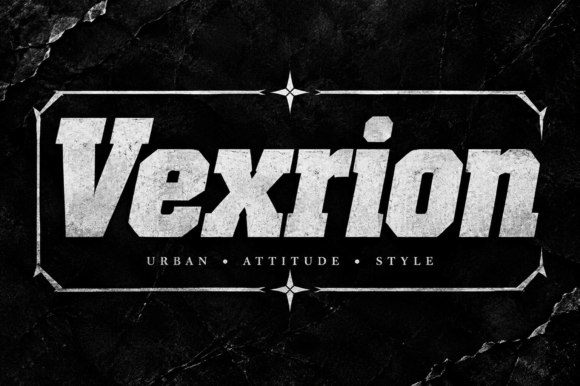 bold display fonts example: Vexrion font specimen
