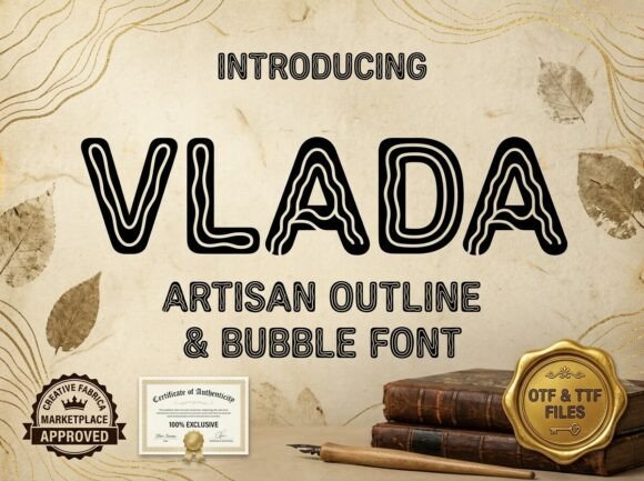 bubble fonts for birthdays example: Vlada font specimen