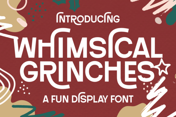 bold christmas fonts example: Whimsical Grinches font specimen