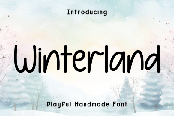 christmas script fonts example: Winterland font specimen