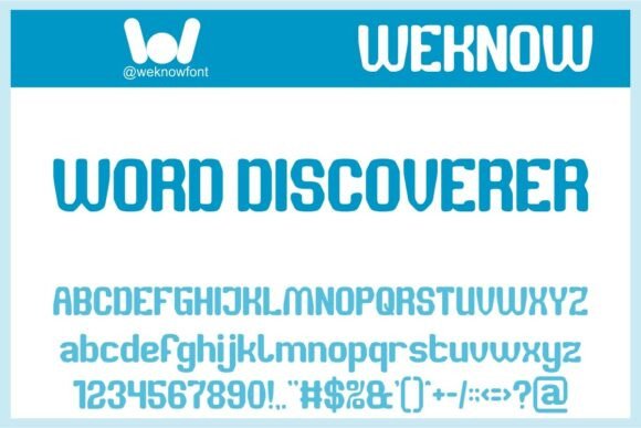 sans serif logo fonts example: Word Discoverer font specimen