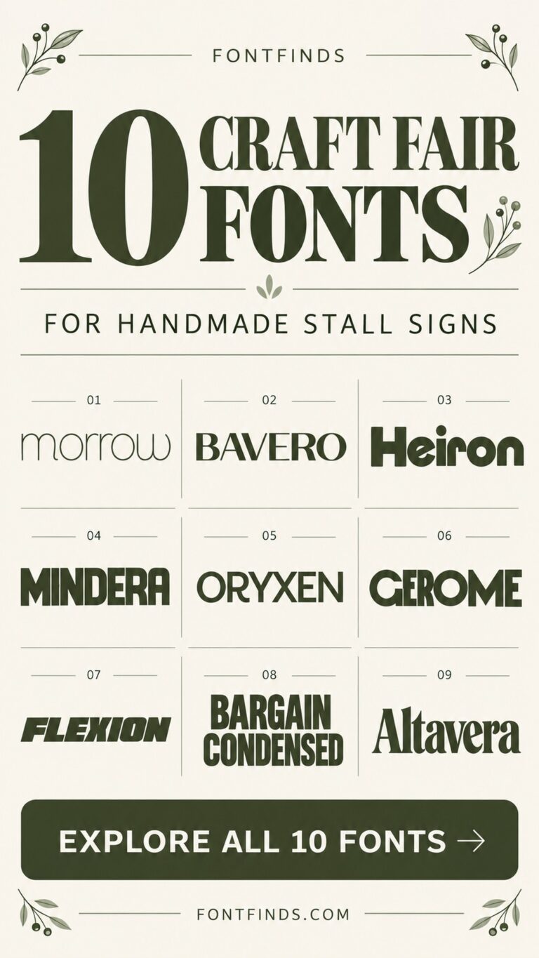 10 Craft Fair Fonts — nine font lettering previews