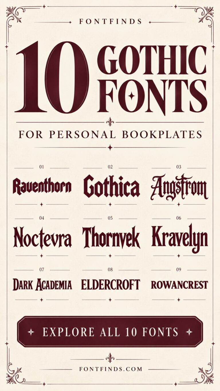 10 Gothic Fonts — nine font lettering previews