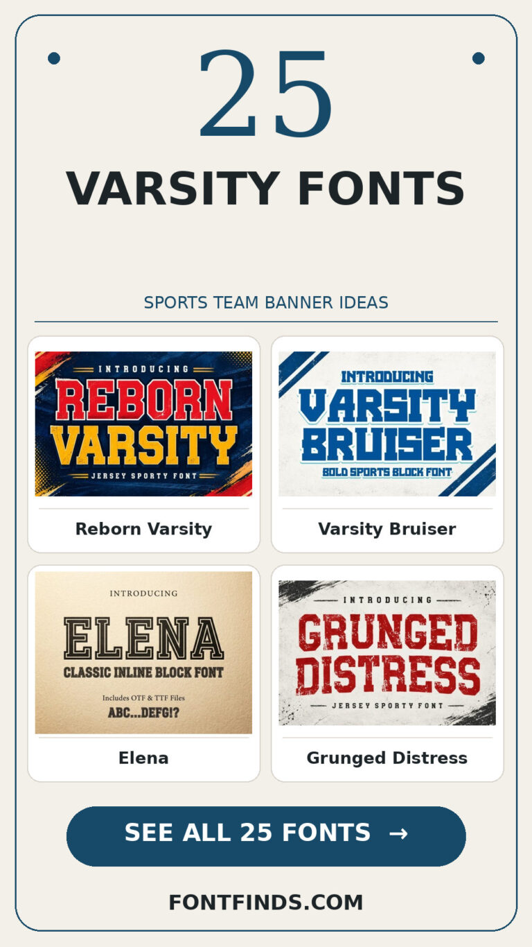 varsity fonts: 25 font previews and design ideas from FontFinds