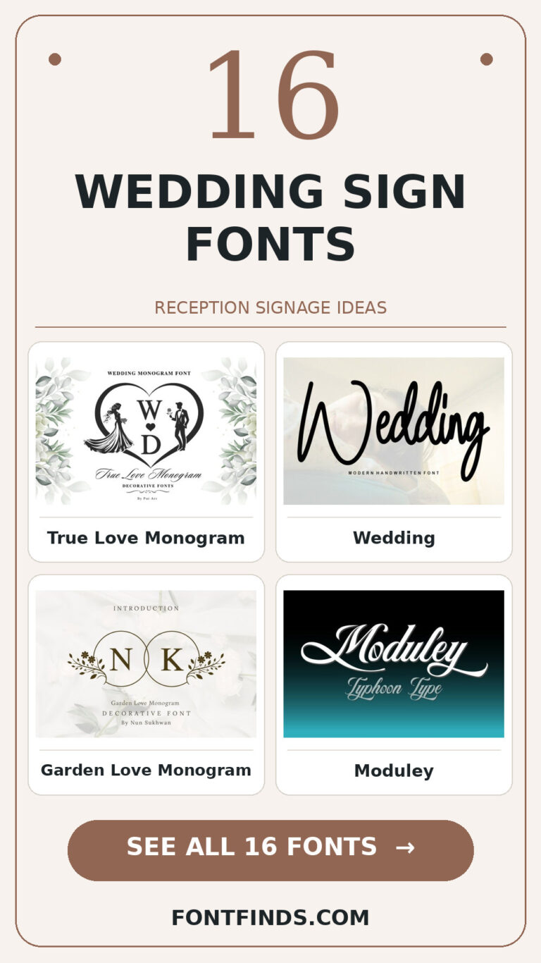 wedding sign fonts: 16 font previews and design ideas from FontFinds