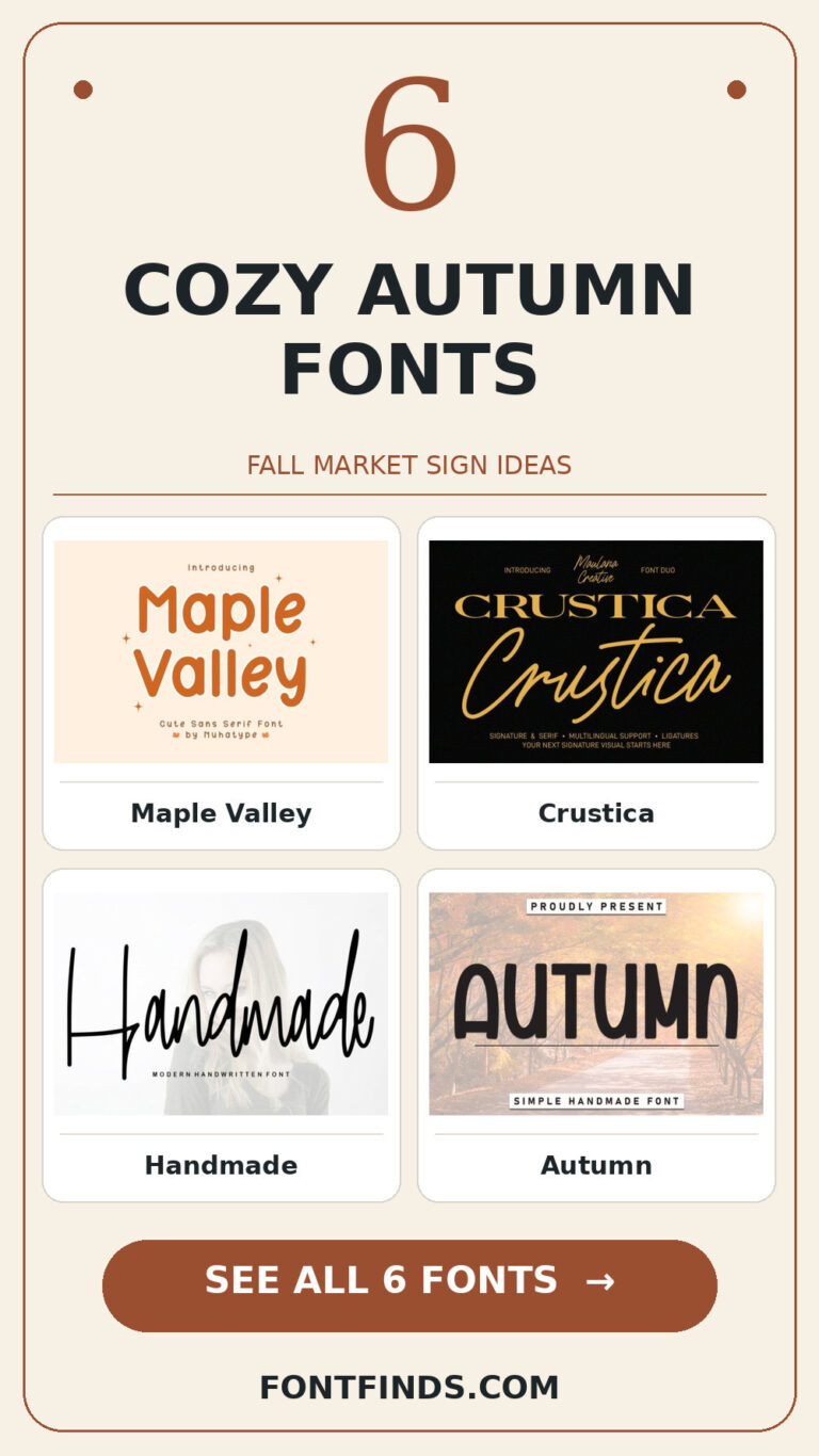 cozy autumn fonts: 6 font previews and design ideas from FontFinds