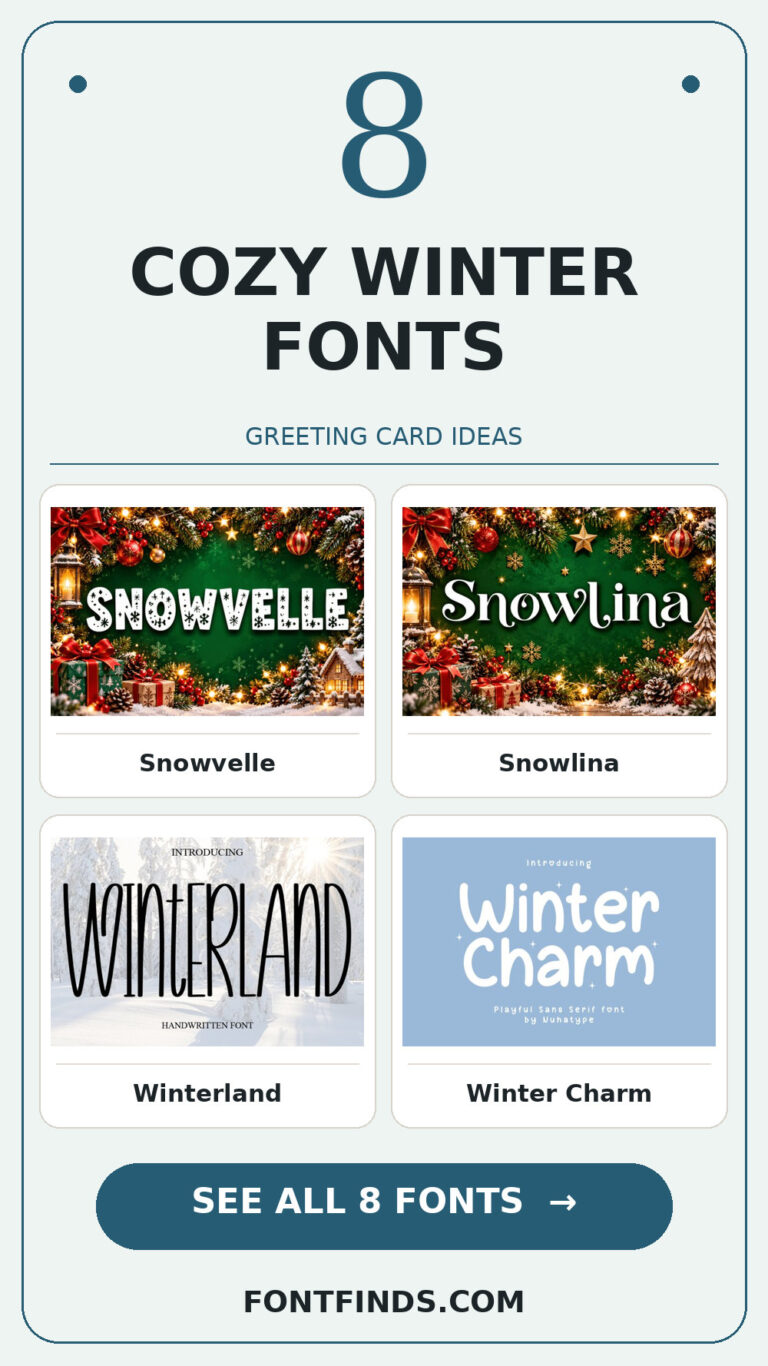 cozy winter fonts: 8 font previews and design ideas from FontFinds