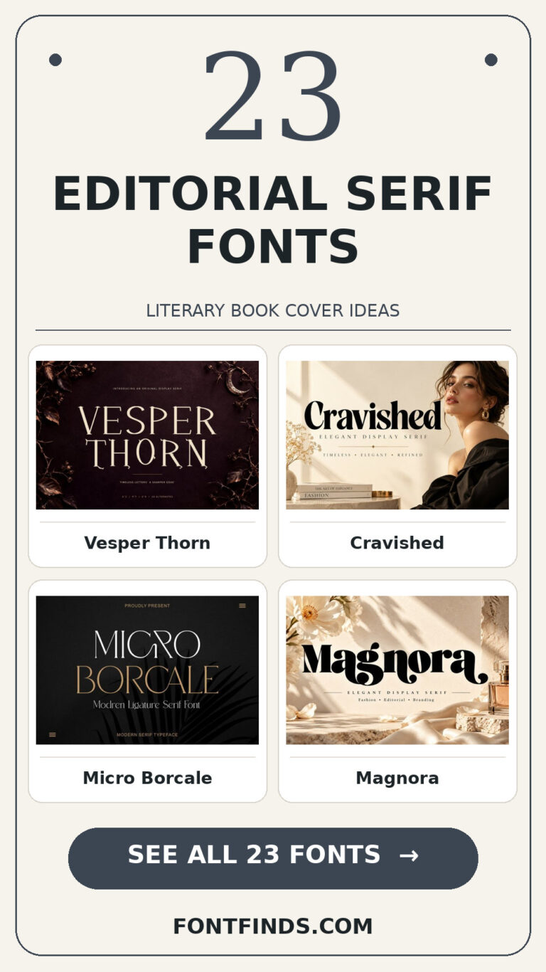 editorial serif fonts: 23 font previews and design ideas from FontFinds