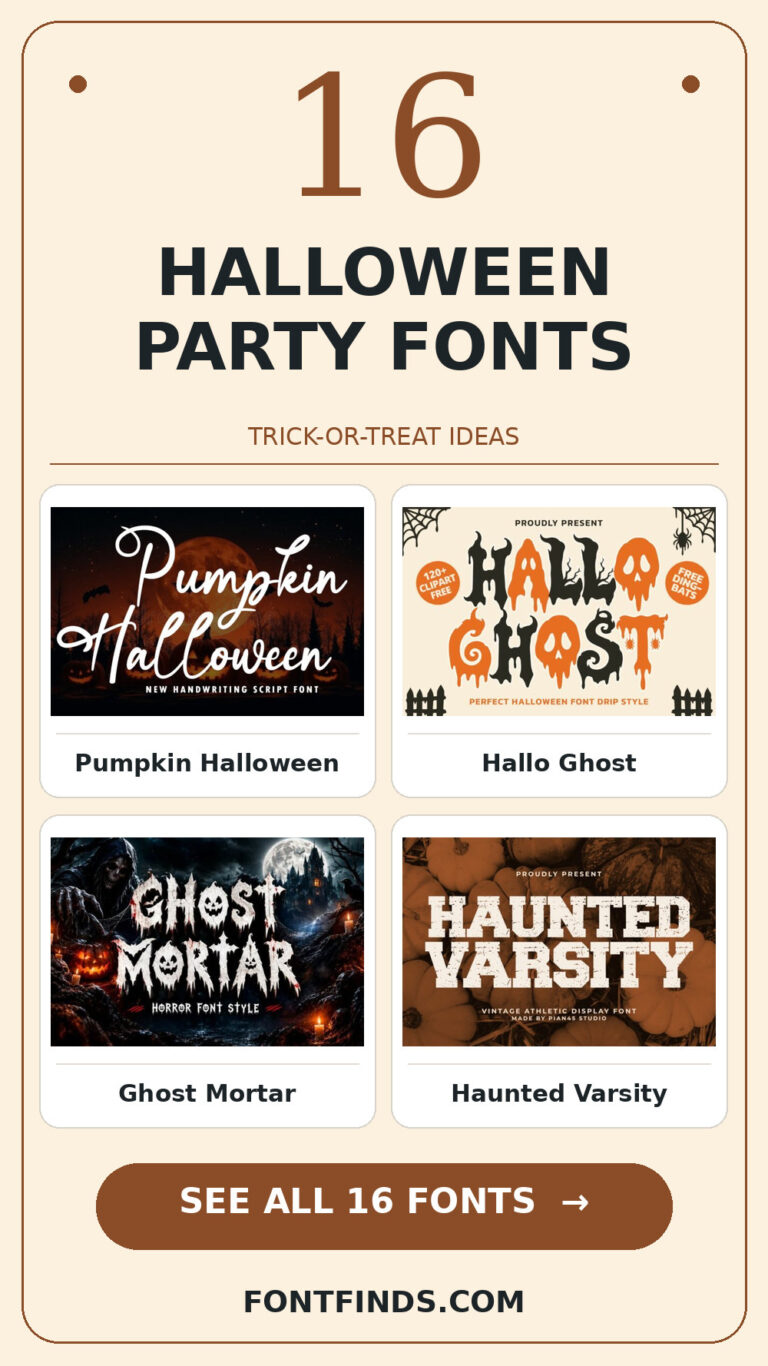 halloween party fonts: 16 font previews and design ideas from FontFinds